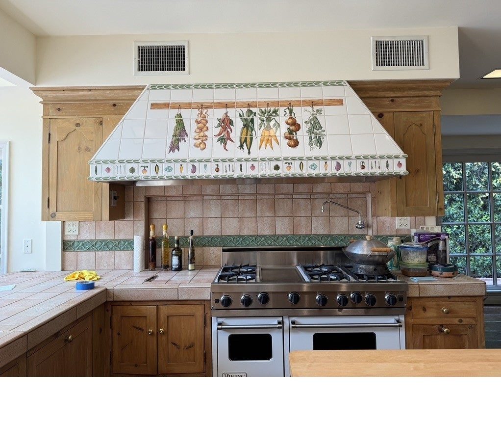 Custom Tile Backsplash with Birds
