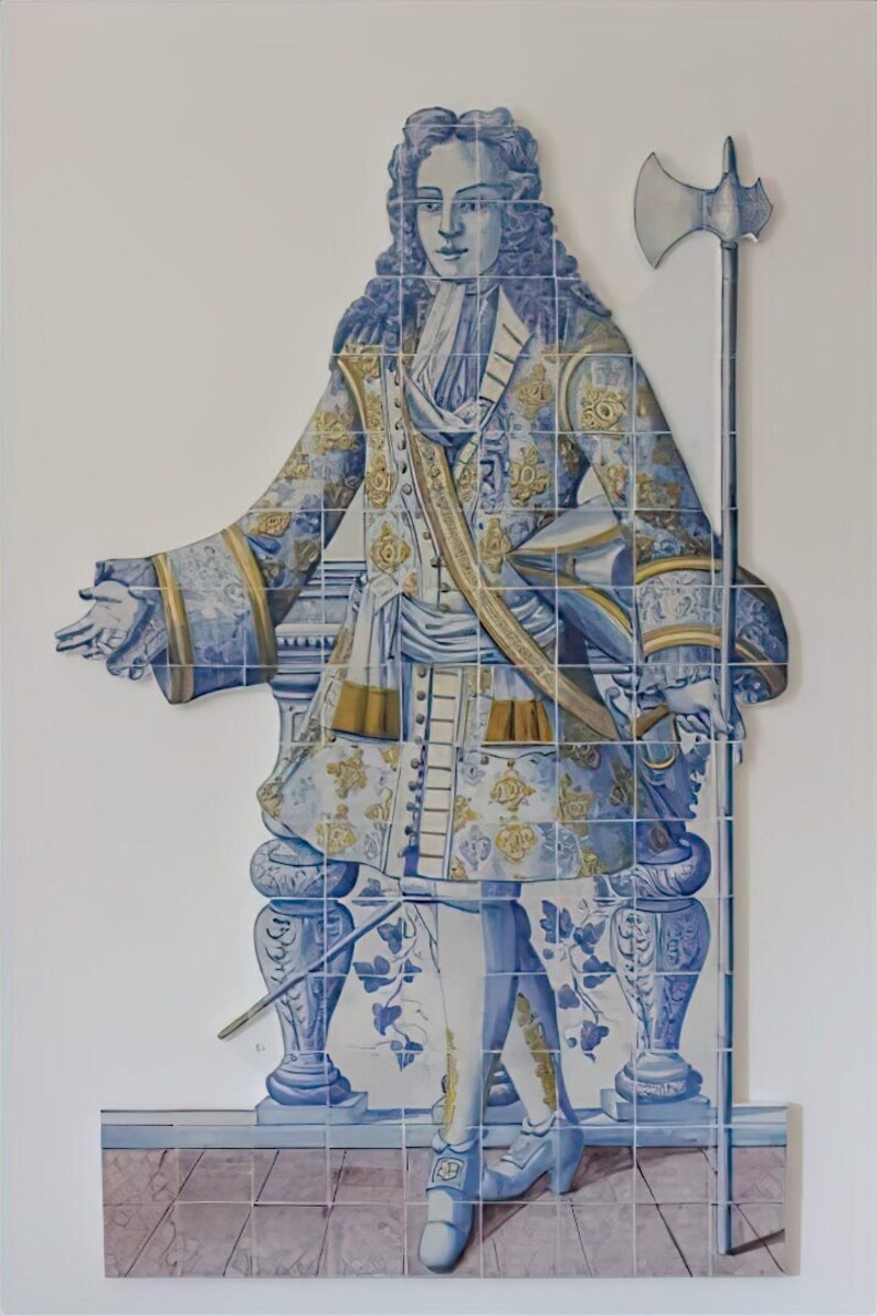 Gentleman Tile Mural - Hand Painted Portuguese Tiles | Ref. PT378