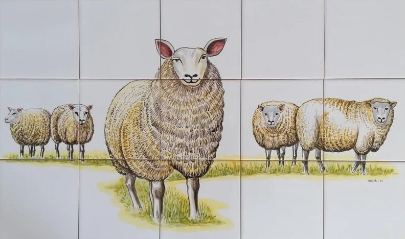 Sheep Tile Mural
