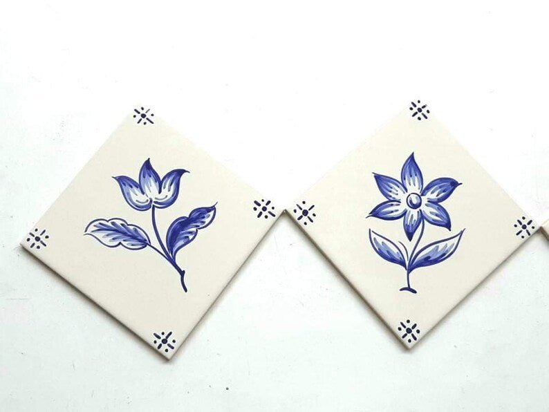 Hand Painted Portuguese Tiles with Flowers | Ref. PT223