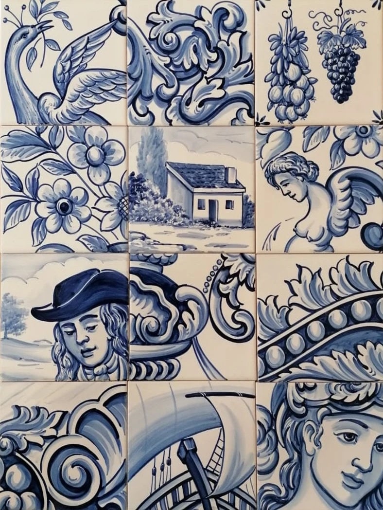 Hand Painted Portuguese Tiles in Blue and White | Ref. PT317
