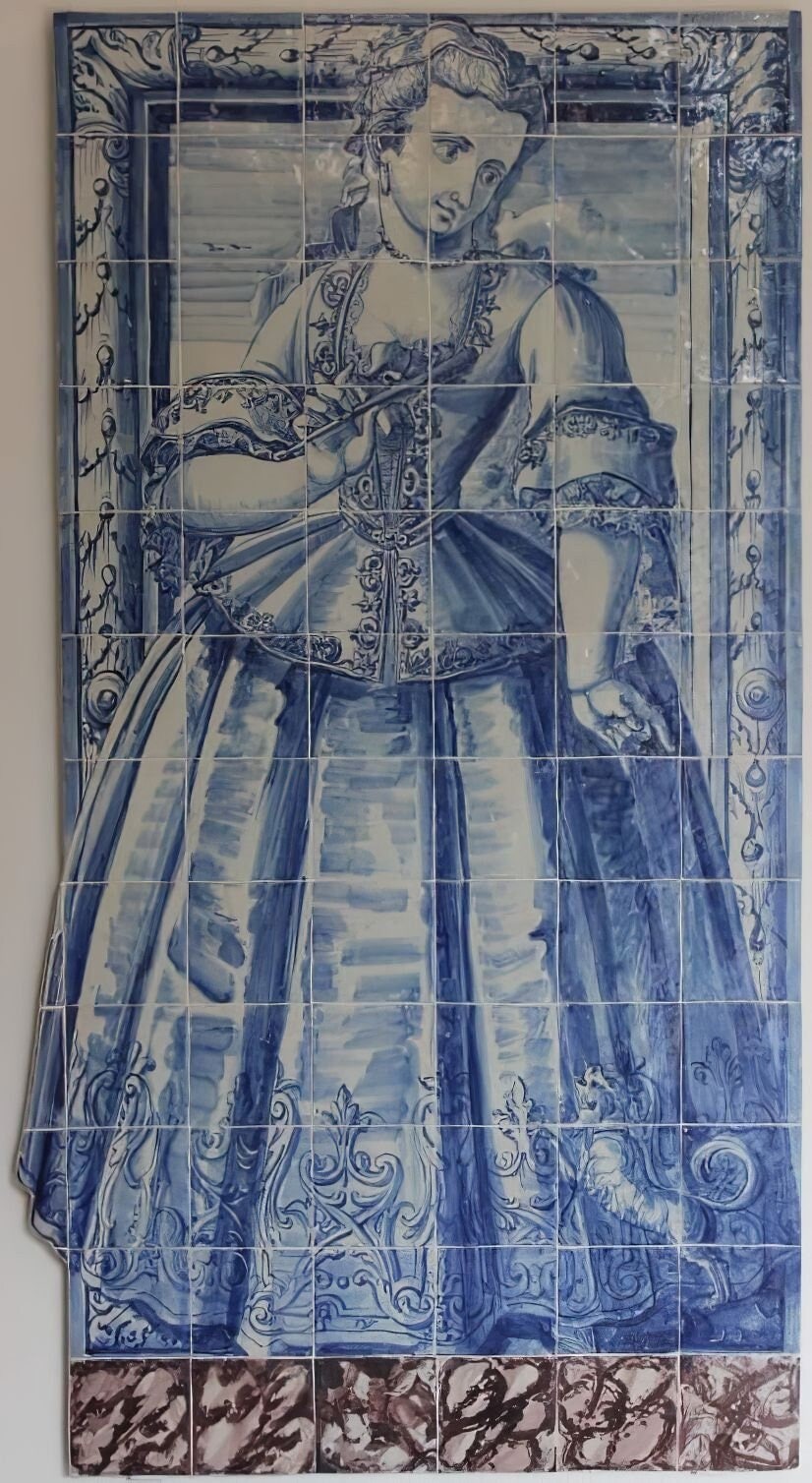 Lady Tile Mural - Hand Painted Portuguese Tiles | Ref. PT332