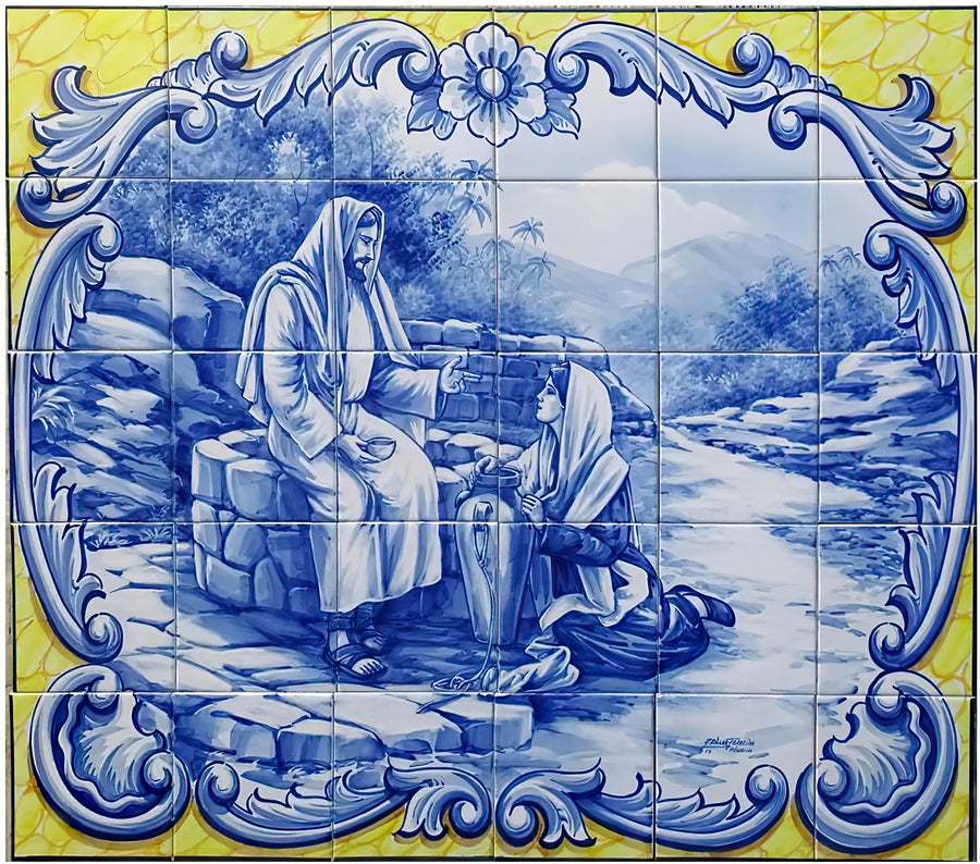 Jesus Tile Mural - Hand Painted Portuguese Tiles | Ref. PT274
