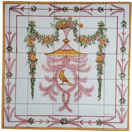 Bird Tile Mural - Hand Painted Portuguese Tiles | Ref. PT359