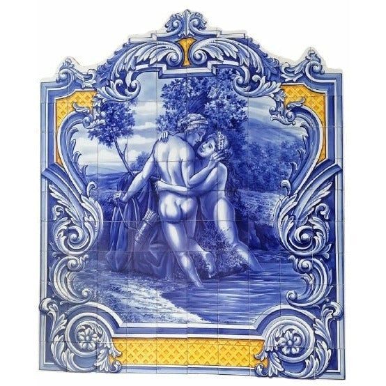 Romantic Tile Mural - Hand Painted Portuguese Tiles | Ref. PT506