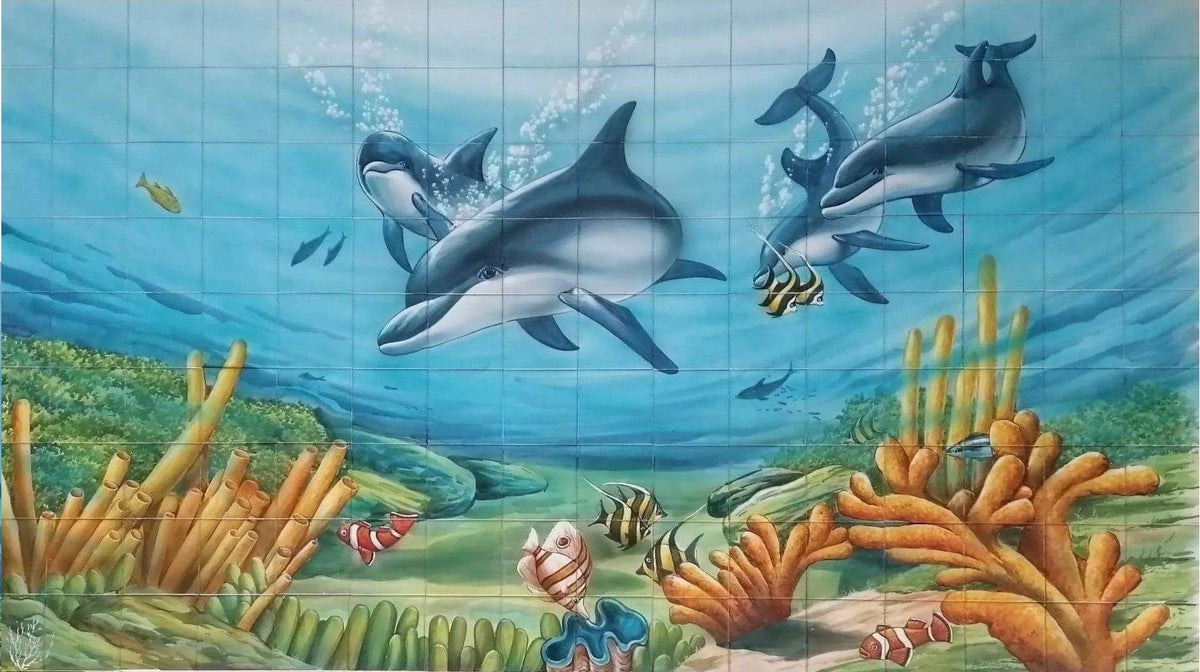 Bathroom tile murals