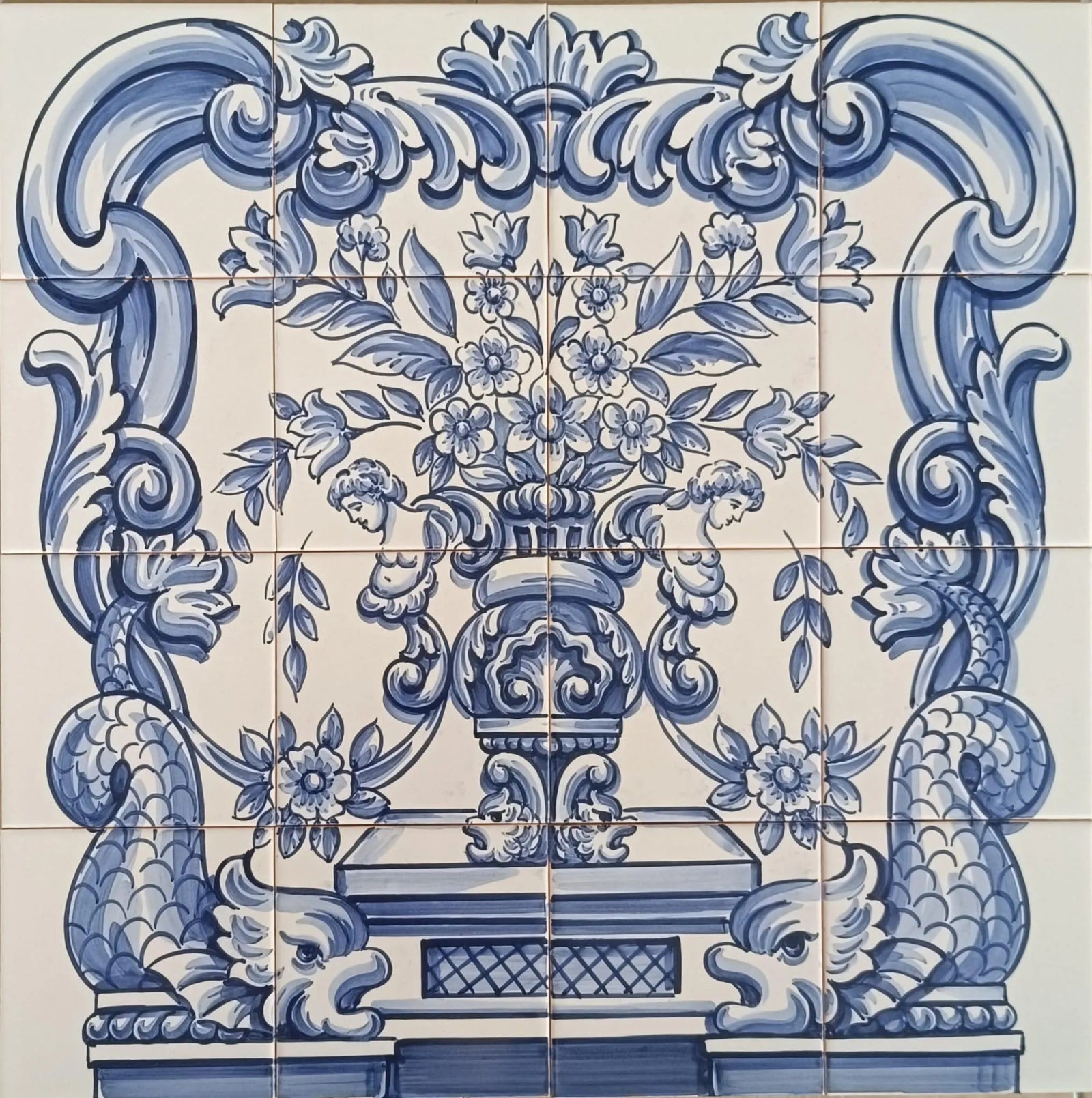 Albarrada Tile Mural - Hand Painted Portuguese Tiles | Ref. PT351