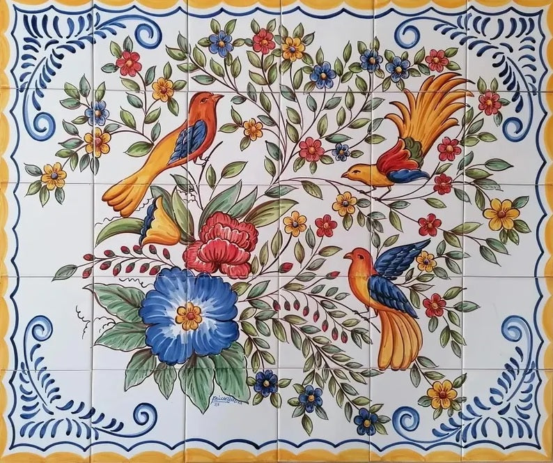 Bird tile mural PT382