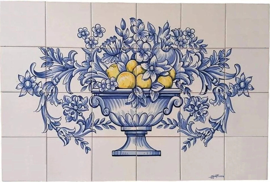 Custom Tiles with Flowers and Lemons Ref. PT333