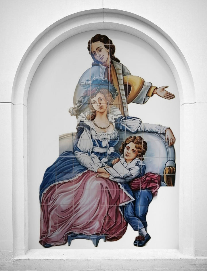 Family Portuguese tile mural 