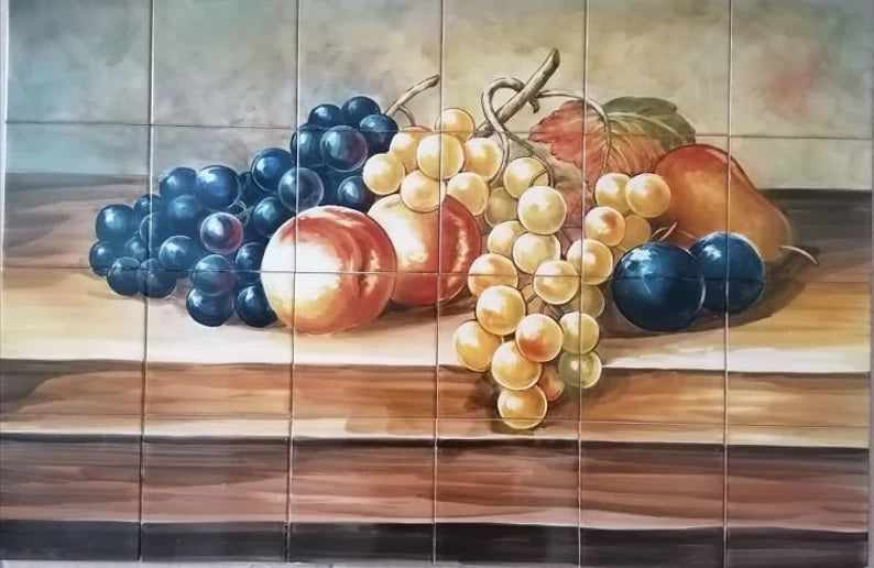"Fruit" Tile Mural - Hand Painted Portuguese Tiles | Ref. PT360