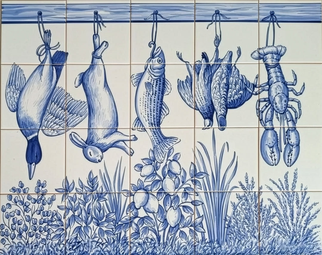Hand Painted Portuguese Tiles - Hanging Foods | Ref. PT322