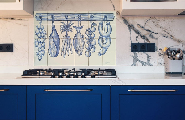 Hand Painted Hanging Foods Tile Mural - Portuguese Tiles | Ref. PT287