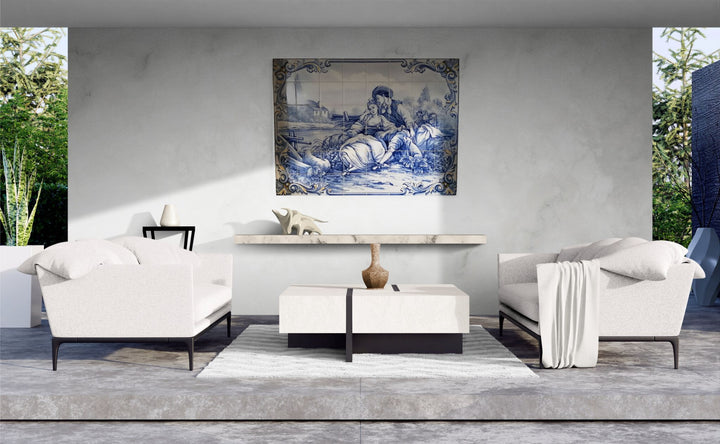 Large Romantic Portuguese tile mural