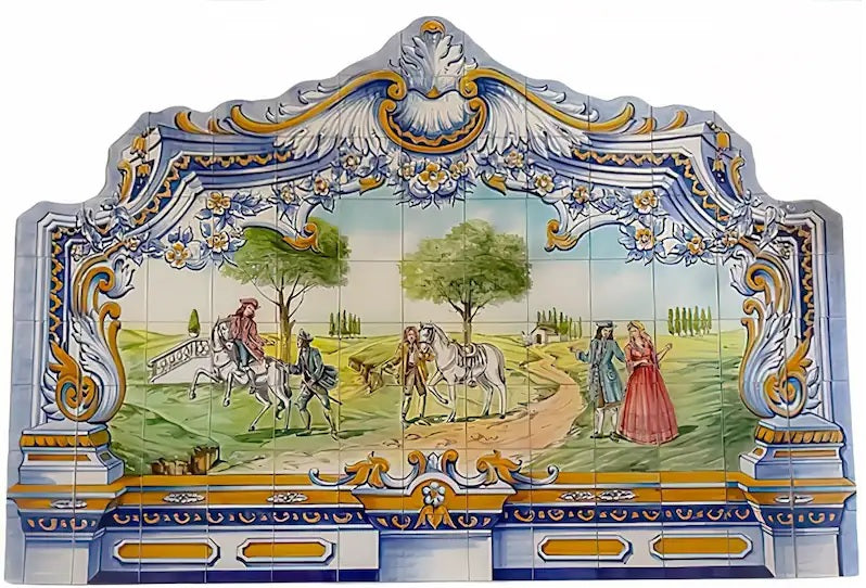 "Countryside Scenery" Tile Mural - Hand Painted Portuguese Tiles | Ref. PT328