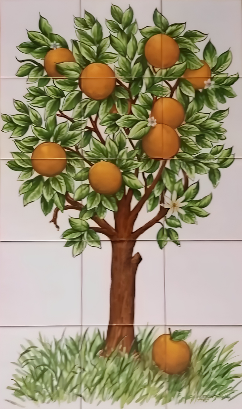 Orange Tree - Portuguese Tile Mural | Ref. PT292