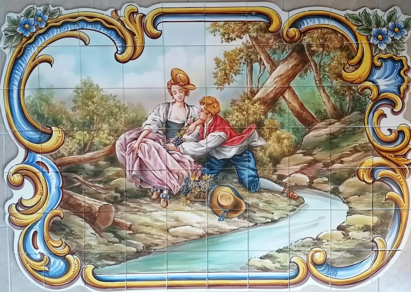 Romantic tile mural PT268