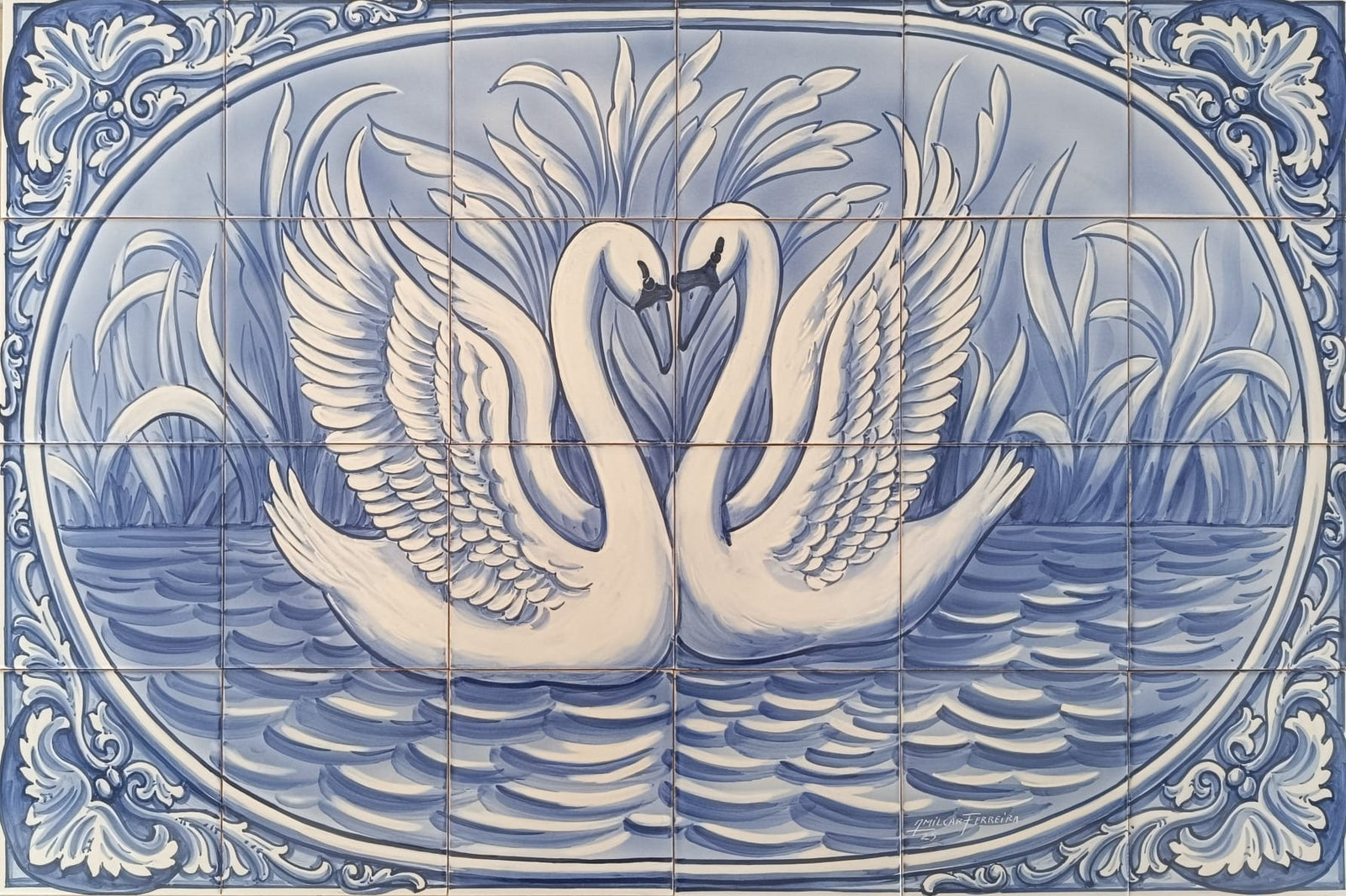 Swan tile mural PT259