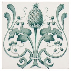 Custom Tiles in Baroque Style on Artisanal Tiles in Green