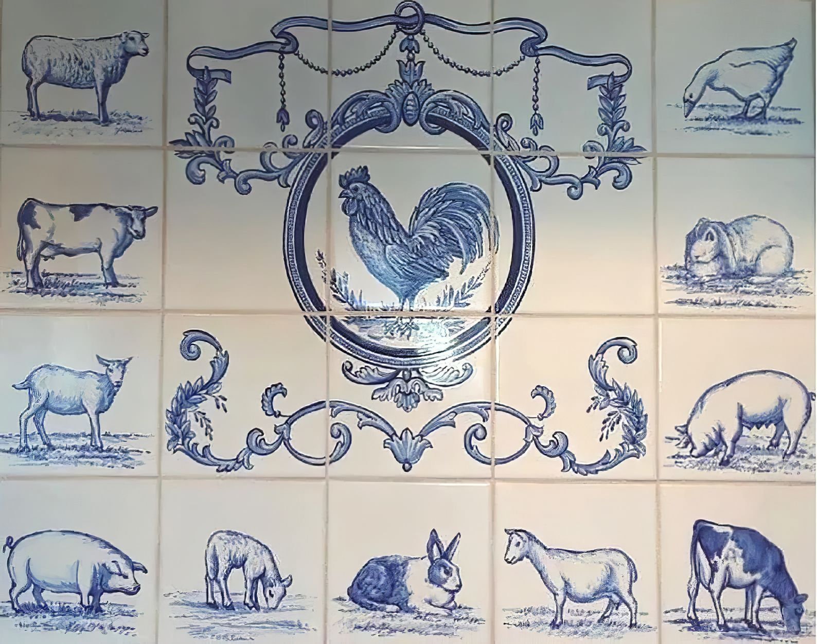 Farm Animals Kitchen Tile Mural PT321