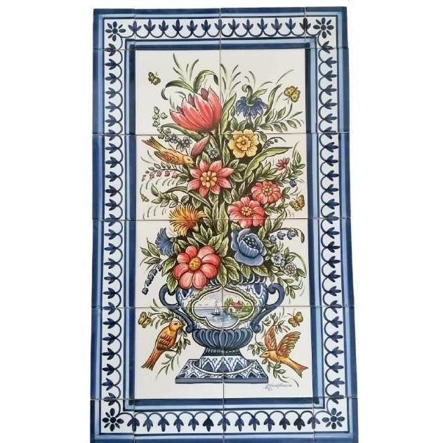 Flower and Birds Tile Mural PT346