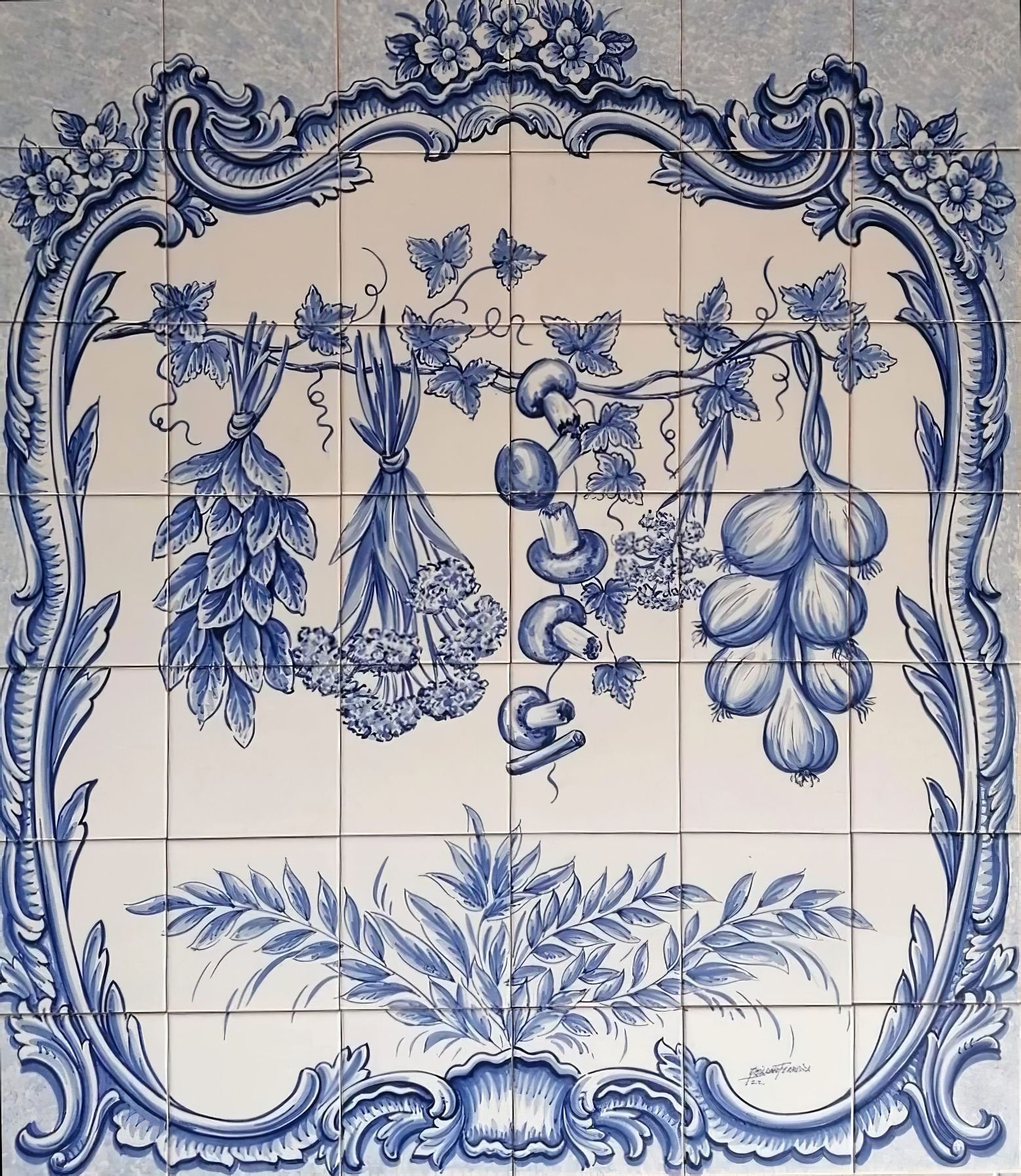 Hanging Vegetables Kitchen Tile Mural PT356