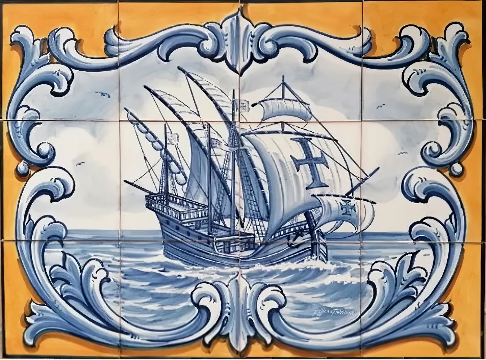 Ship Tile Mural PT262