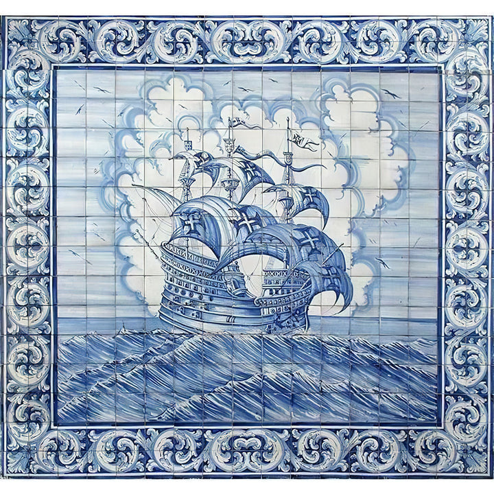 "Age of Discovery Ship" Hand Painted Tile Mural | Ref. PT202
