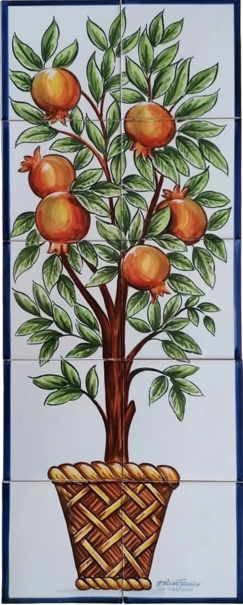 Ceramic Tile Mural "Pomegranate Tree" | Ref. PT234