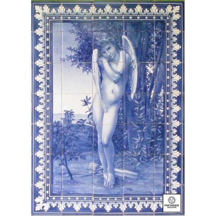 Blue and White Tile Mural "Angel" | Ref. PT405