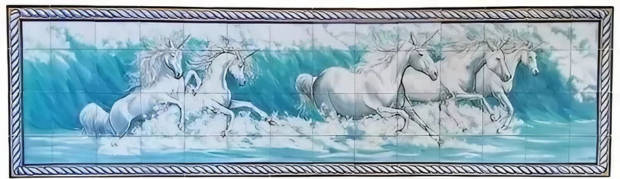 Ceramic Tile Mural "Unicorns" | Ref. PT295